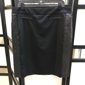 Calvin Klein stylish black skirt w/ leather accent